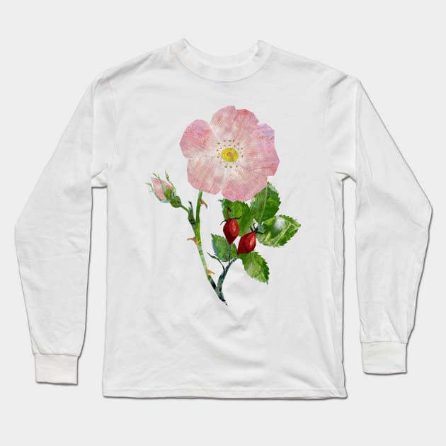 Dog rose, Long Sleeve T-Shirt by Babban Gaelg